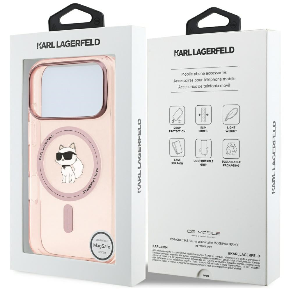 Futrola MagSafe za Apple iPhone 17 Pro, Karl Lagerfeld, IML Choupette, Roze