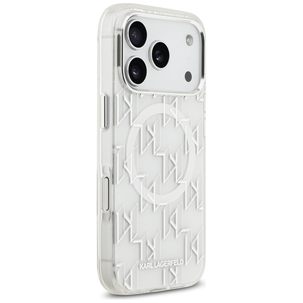 Futrola MagSafe za Apple iPhone 17 Pro, Karl Lagerfeld, IML KL Monogram, Bela