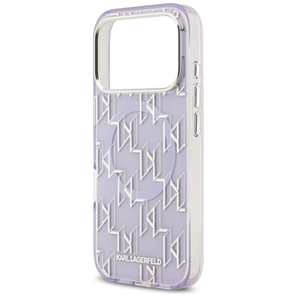 Futrola MagSafe za Apple iPhone 17 Pro, Karl Lagerfeld, IML KL Monogram, Ljubičasta