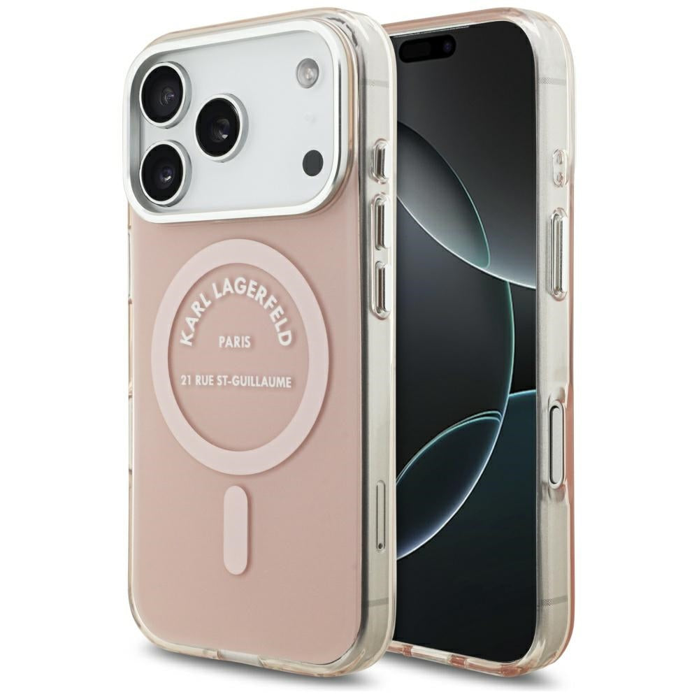 Futrola MagSafe za Apple iPhone 17 Pro, Karl Lagerfeld, IML Logo RSG, Roze