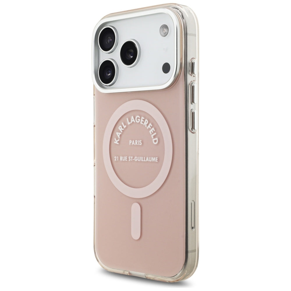 Futrola MagSafe za Apple iPhone 17 Pro, Karl Lagerfeld, IML Logo RSG, Roze