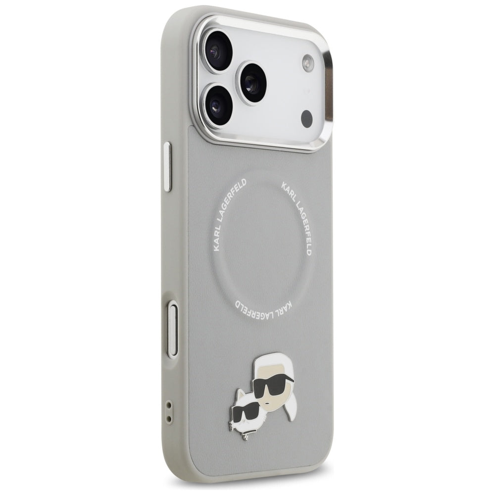Futrola MagSafe za Apple iPhone 17 Pro, Karl Lagerfeld, Karl & Choupette Pins, Siva