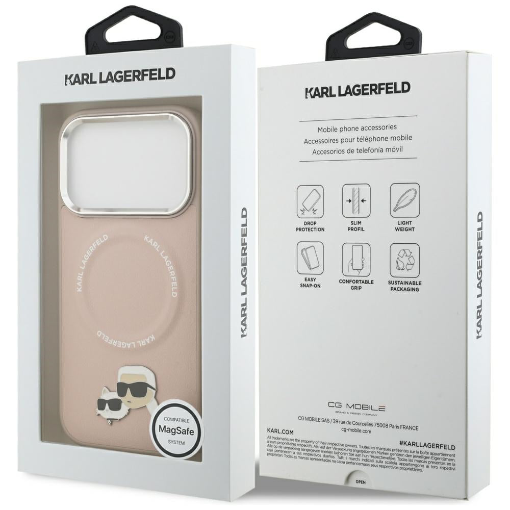 Futrola MagSafe za Apple iPhone 17 Pro, Karl Lagerfeld, Karl & Choupette Pins, Roze
