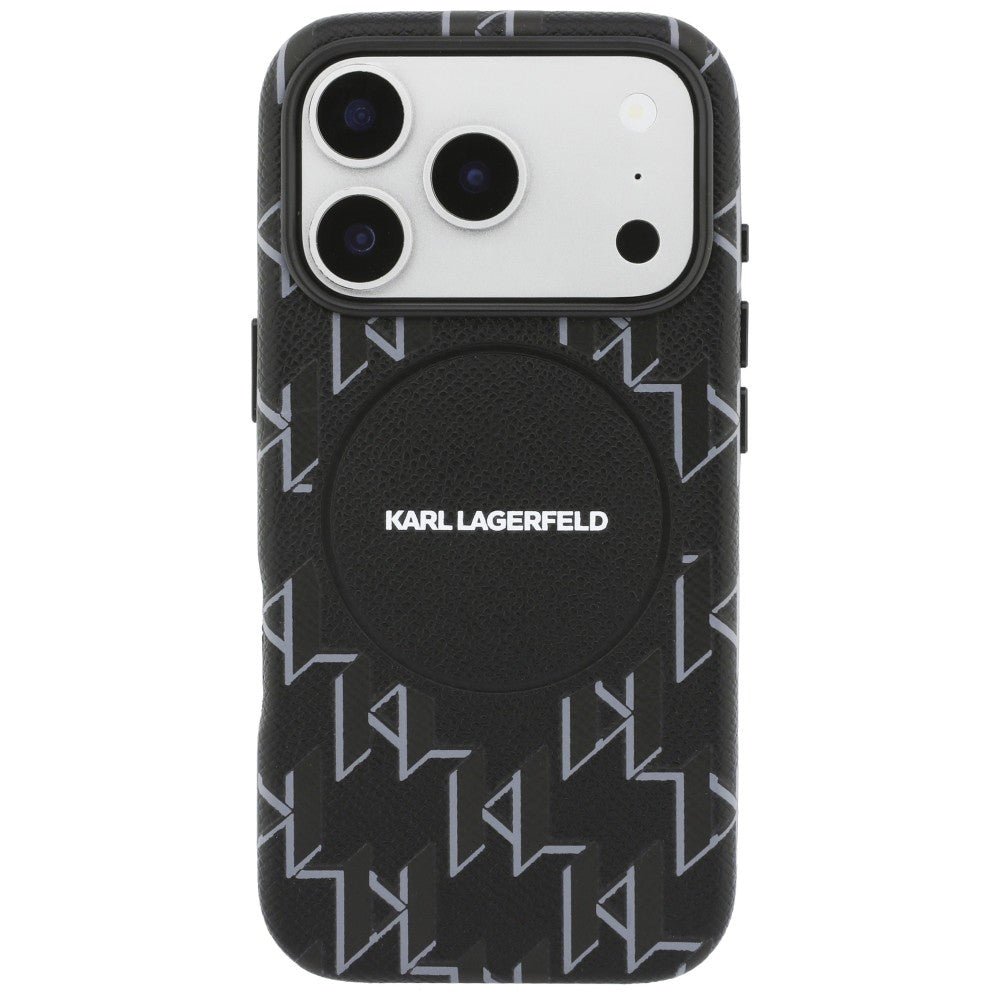 Futrola MagSafe za Apple iPhone 17 Pro, Karl Lagerfeld, KL Monogram Logo, Crna