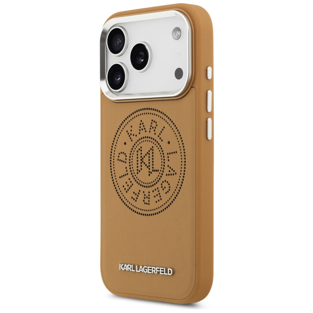 Futrola MagSafe za Apple iPhone 17 Pro, Karl Lagerfeld, Point & Metal Logo, Braon