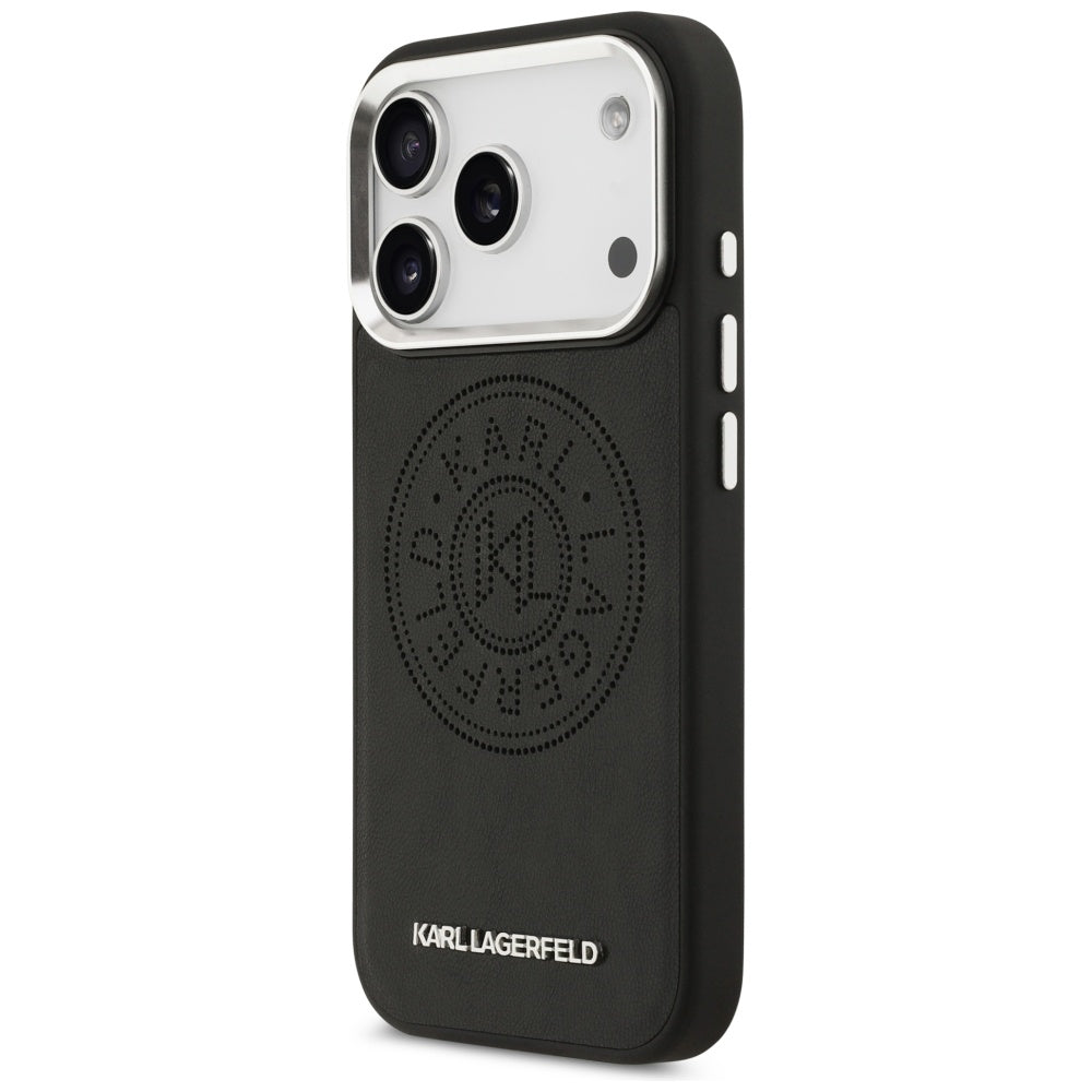 Futrola MagSafe za Apple iPhone 17 Pro, Karl Lagerfeld, Point & Metal Logo, Crna