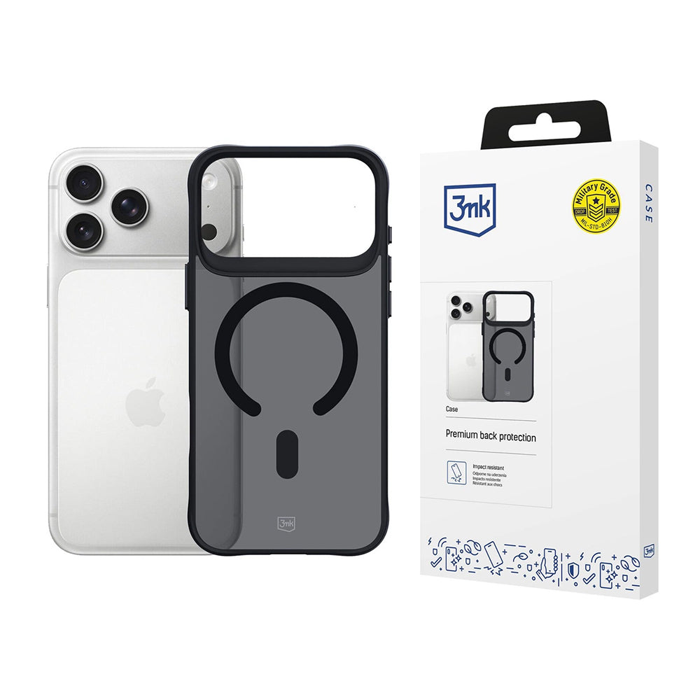 Futrola MagSafe za Apple iPhone 17 Pro Max, 3MK, Smoke MagCase, Crna