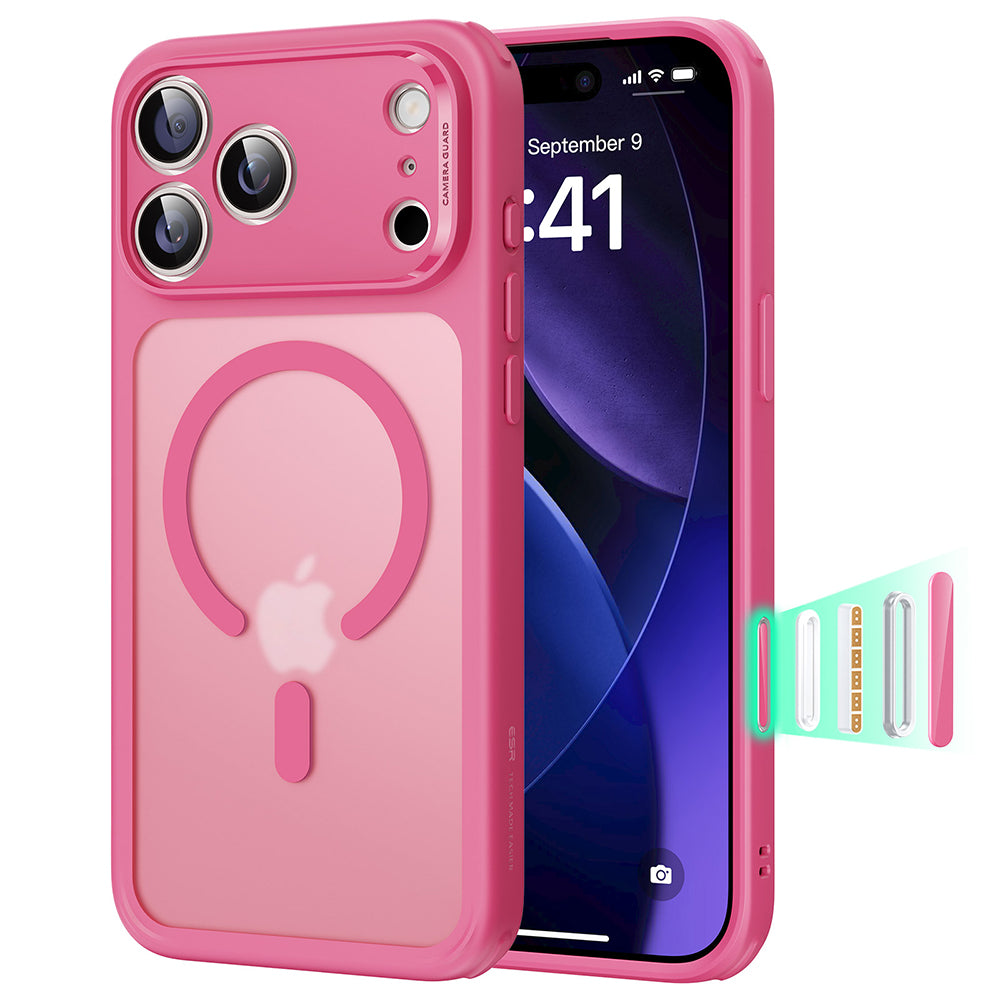 Husa MagSafe za Apple iPhone 17 Pro Max, ESR, Classic Hybrid, Roze Saten