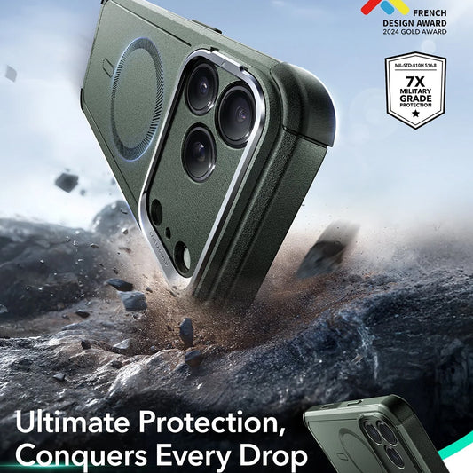Futrola MagSafe za Apple iPhone 17 Pro Max, ESR, Cyber Armor Kickstand, Zelena