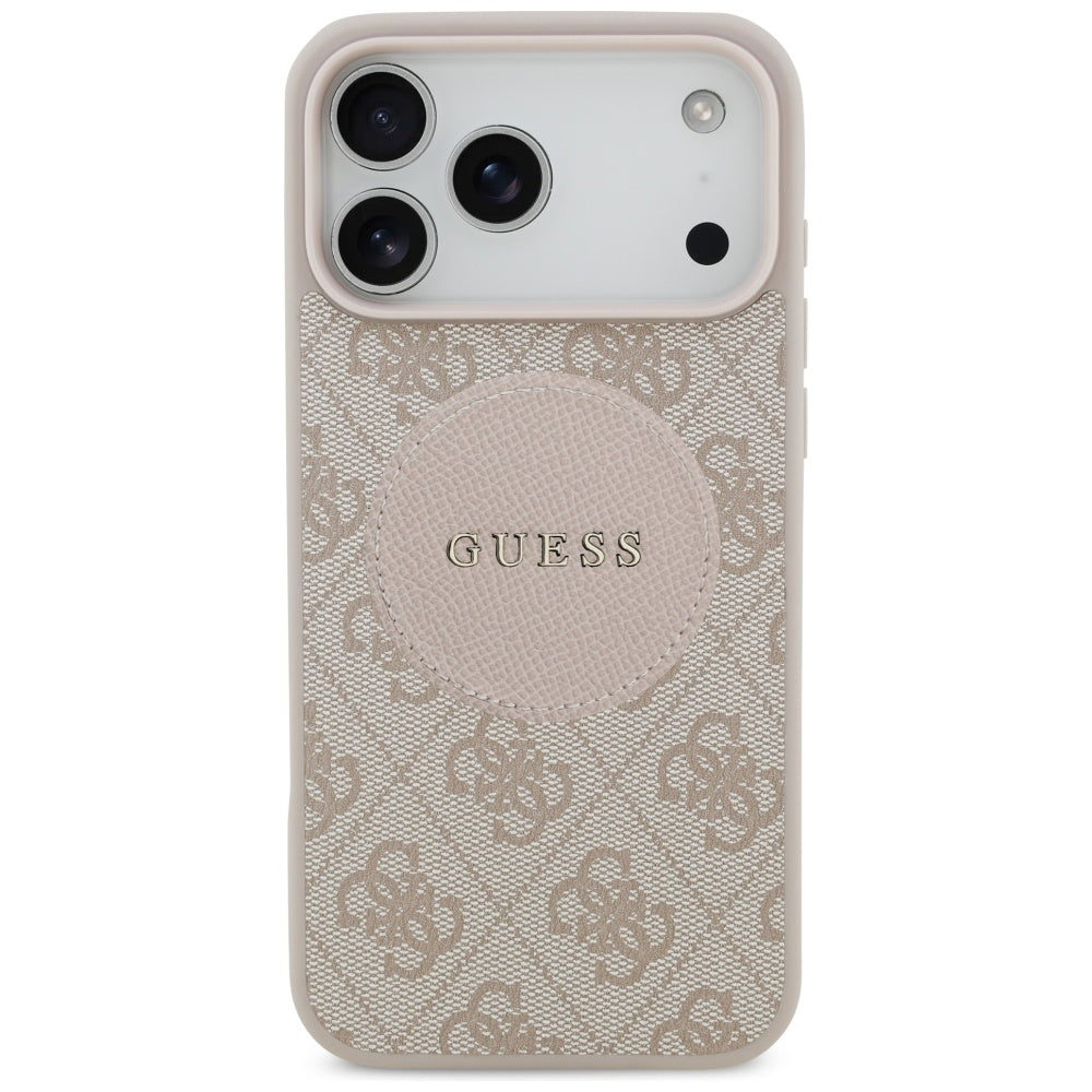 Futrola MagSafe za Apple iPhone 17 Pro Max, Guess, 4G Circle Classic Logo, Roze