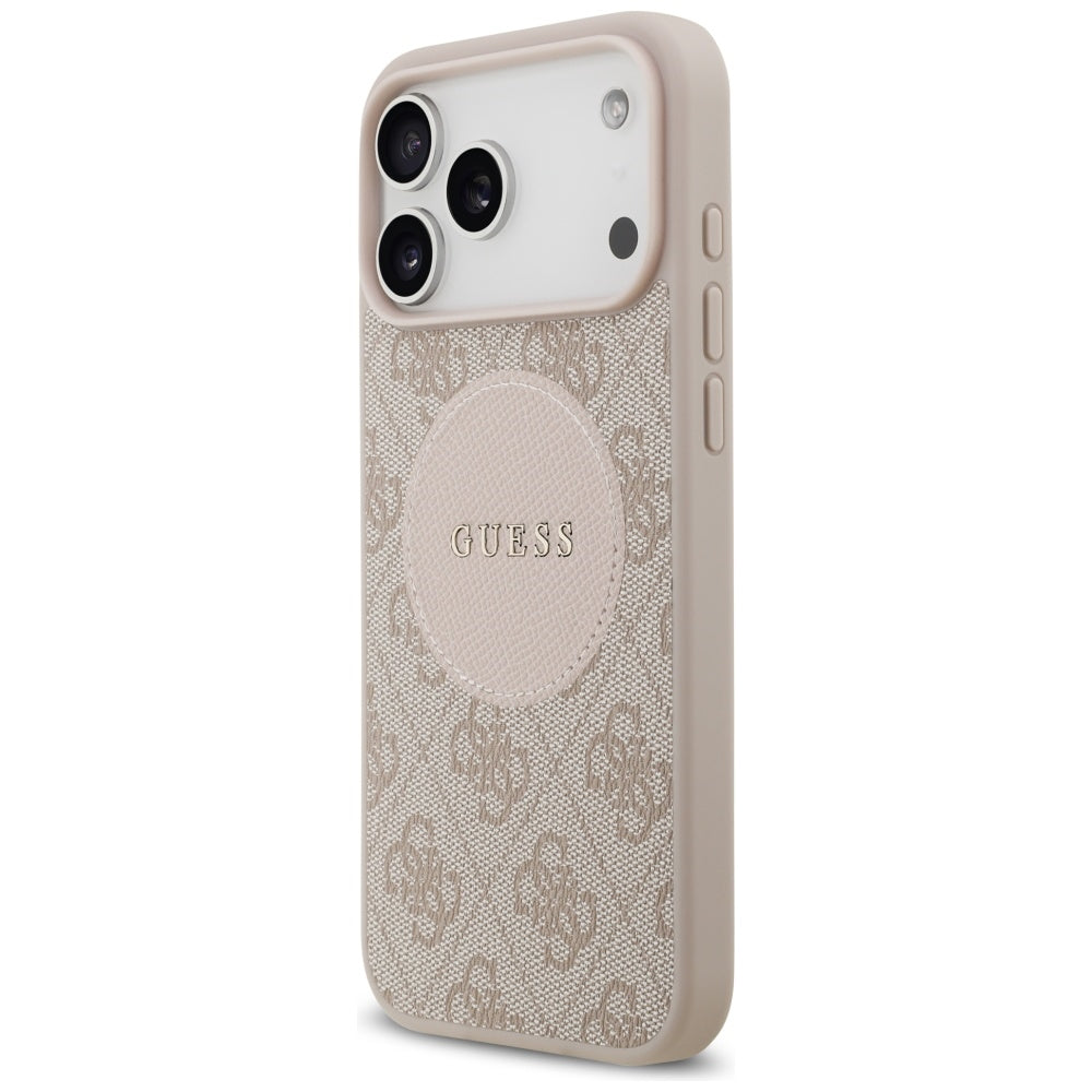 Futrola MagSafe za Apple iPhone 17 Pro Max, Guess, 4G Circle Classic Logo, Roze