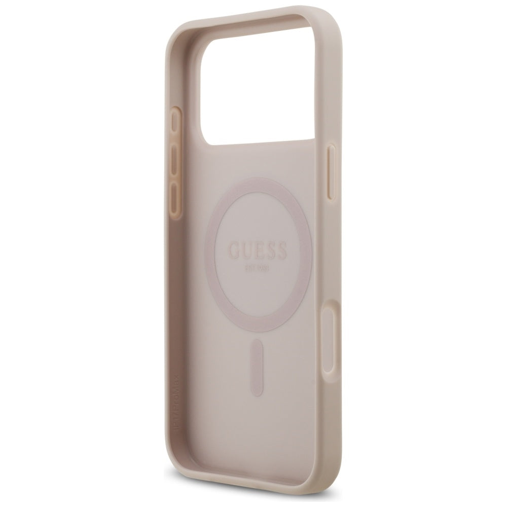 Futrola MagSafe za Apple iPhone 17 Pro Max, Guess, 4G Circle Classic Logo, Roze