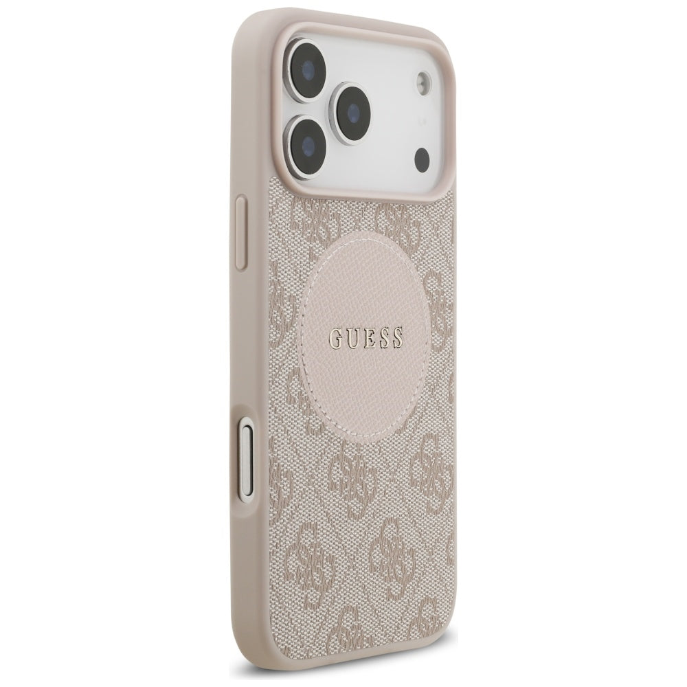 Futrola MagSafe za Apple iPhone 17 Pro Max, Guess, 4G Circle Classic Logo, Roze