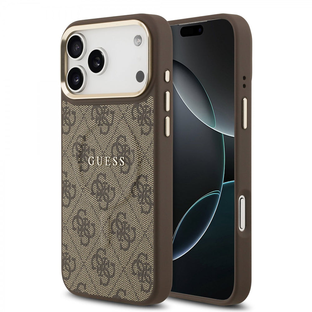 Futrola MagSafe za Apple iPhone 17 Pro Max, Guess, 4G Classic, Braon
