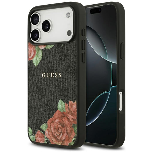 Futrola MagSafe za Apple iPhone 17 Pro Max, Guess, 4G Flowers Print, Crna