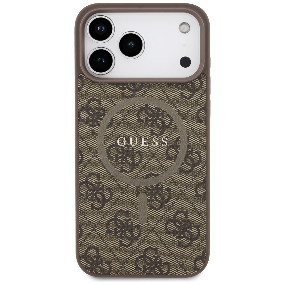 Futrola MagSafe za Apple iPhone 17 Pro Max, Guess, 4G Ring Classic Logo, Braon