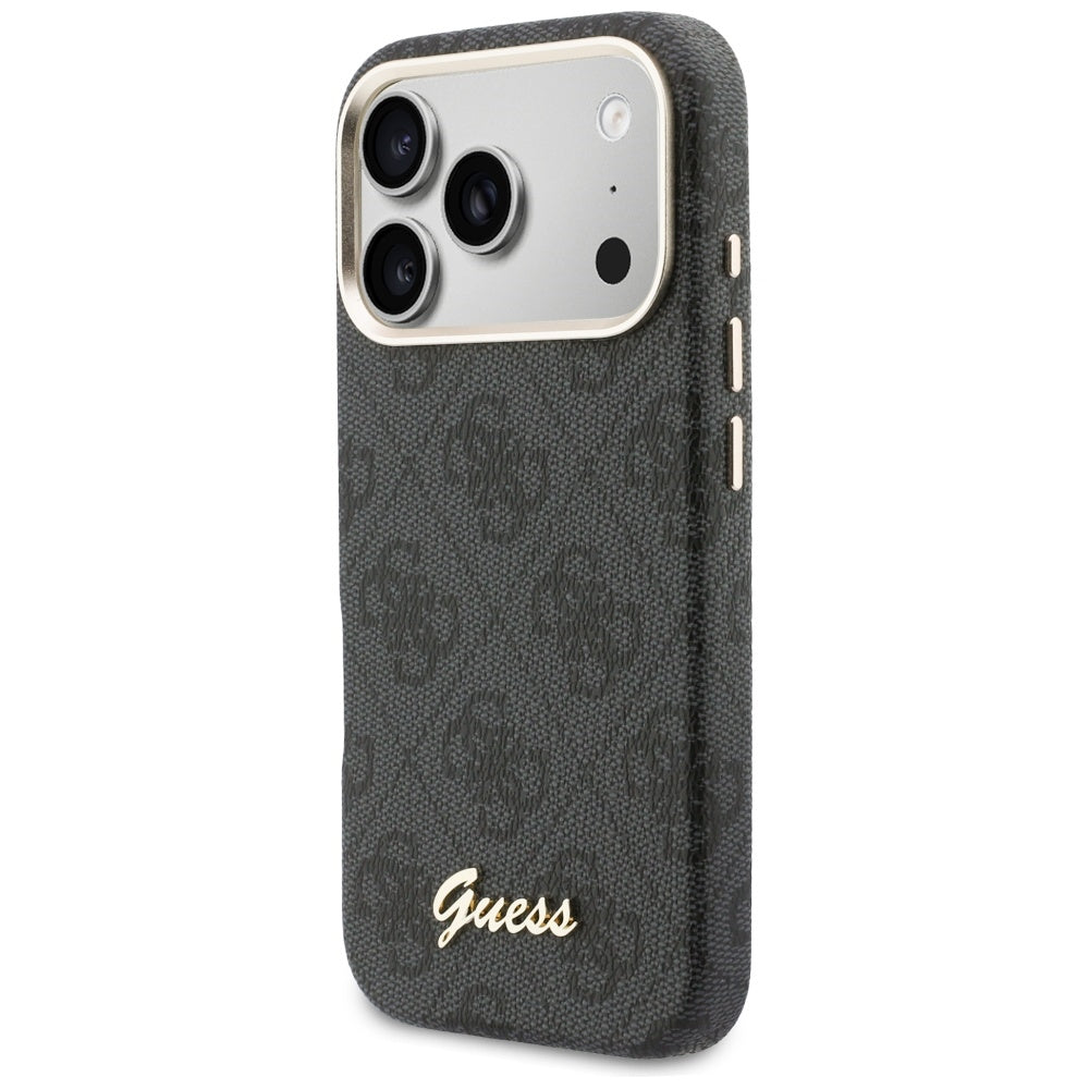 Futrola MagSafe za Apple iPhone 17 Pro Max, Guess, 4G Script Logo, Crna