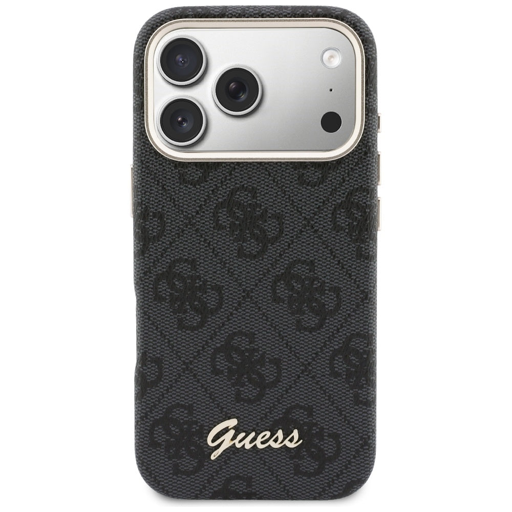 Futrola MagSafe za Apple iPhone 17 Pro Max, Guess, 4G Script Logo, Crna