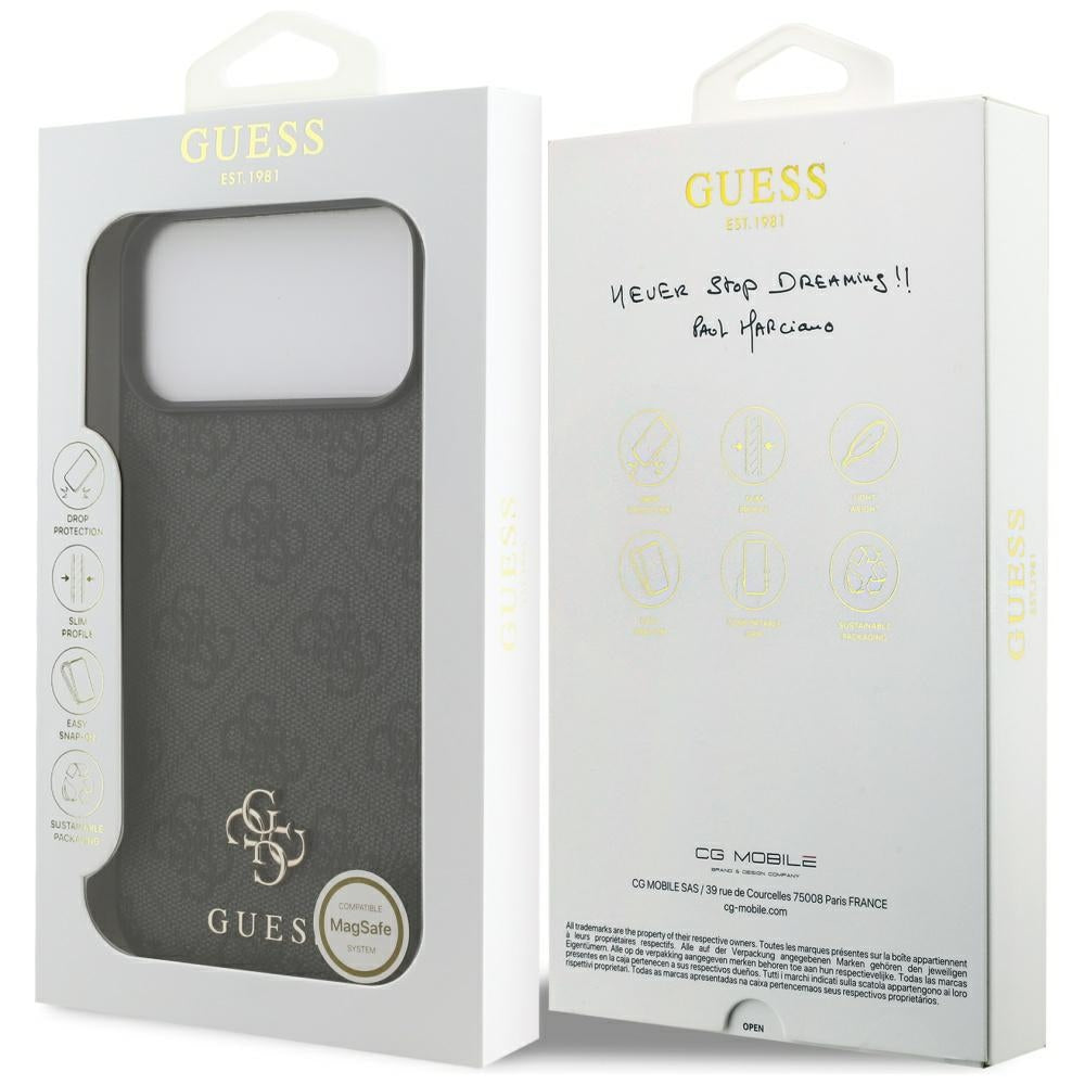Futrola MagSafe za Apple iPhone 17 Pro Max, Guess, 4G Small and Classic Logo, Crna