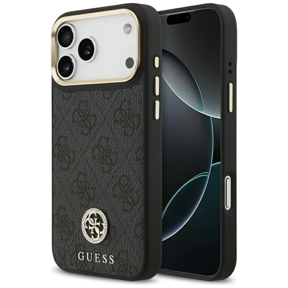 Futrola MagSafe za Apple iPhone 17 Pro Max, Guess, 4G Strass Logo, Crna
