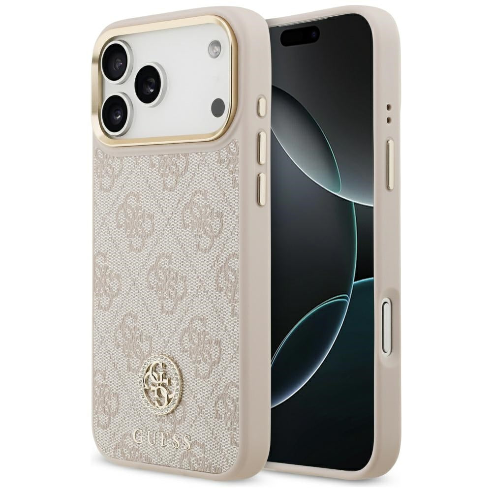 Husa MagSafe za Apple iPhone 17 Pro Max, Guess, 4G Strass Logo, Roze