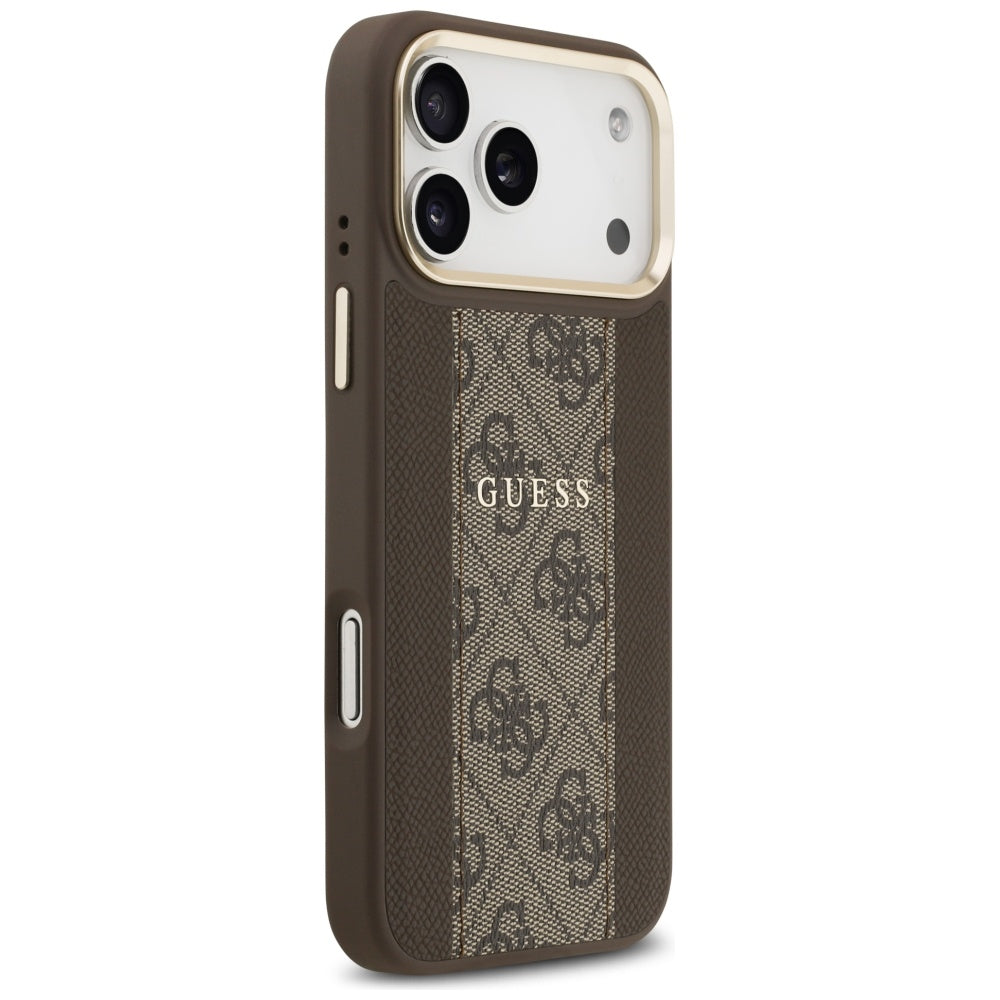 Futrola MagSafe za Apple iPhone 17 Pro Max, Guess, 4G Stripe, Braon