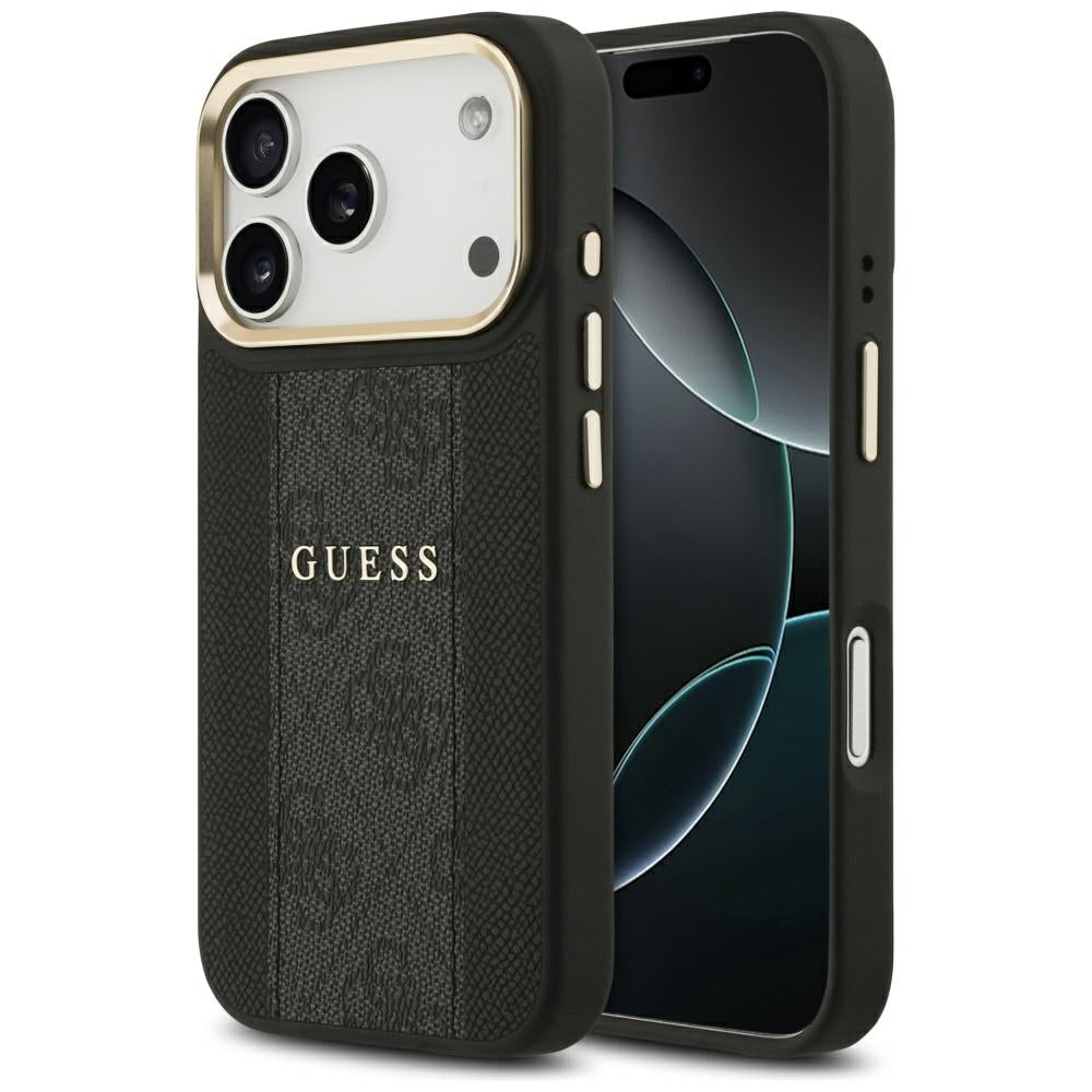 Futrola MagSafe za Apple iPhone 17 Pro Max, Guess, 4G Stripe, Crna