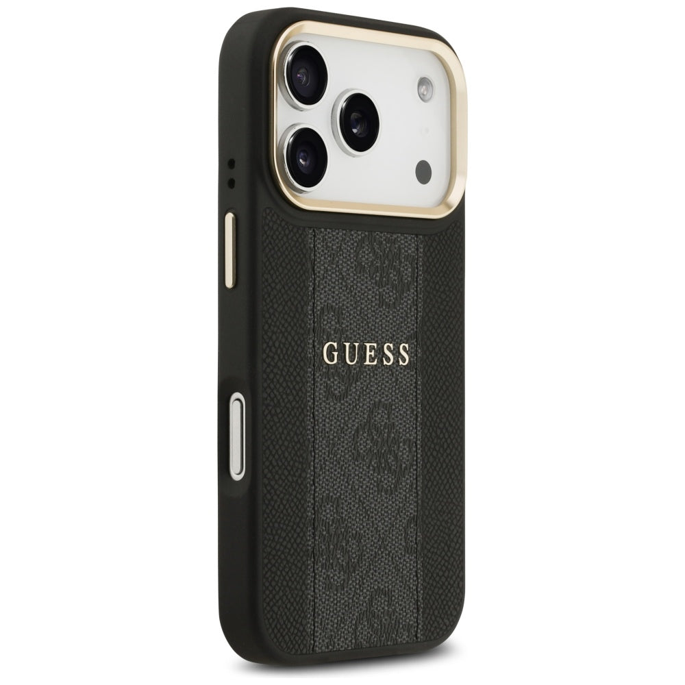 Futrola MagSafe za Apple iPhone 17 Pro Max, Guess, 4G Stripe, Crna