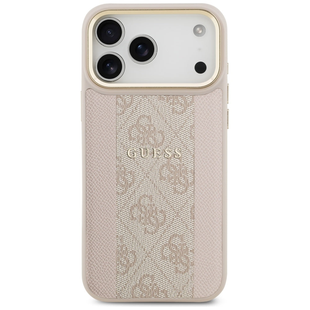 Futrola MagSafe za Apple iPhone 17 Pro Max, Guess, 4G Stripe, Roze
