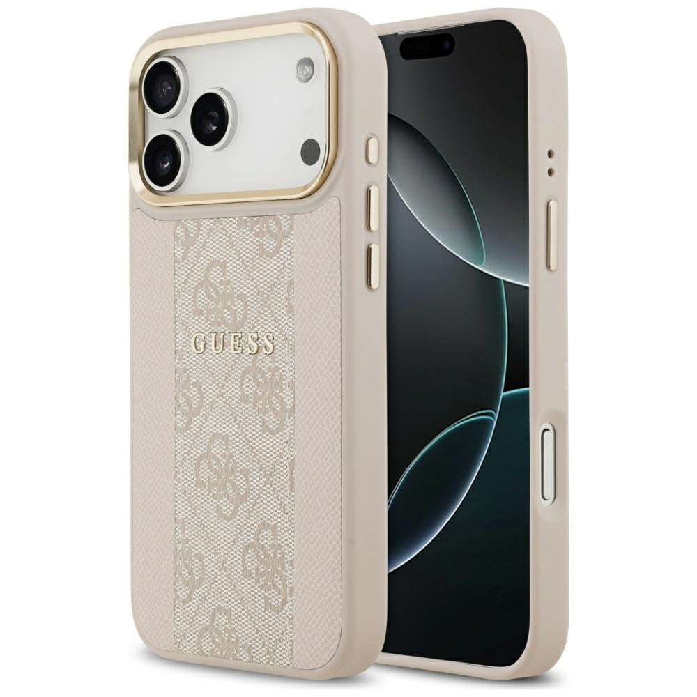 Futrola MagSafe za Apple iPhone 17 Pro Max, Guess, 4G Stripe, Roze