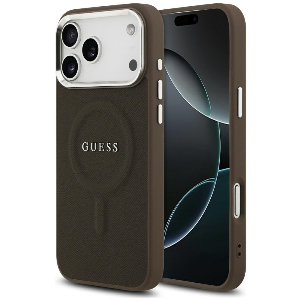 Futrola MagSafe za Apple iPhone 17 Pro Max, Guess, Classic Logo, Braon