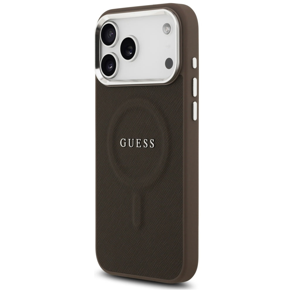 Futrola MagSafe za Apple iPhone 17 Pro Max, Guess, Classic Logo, Braon