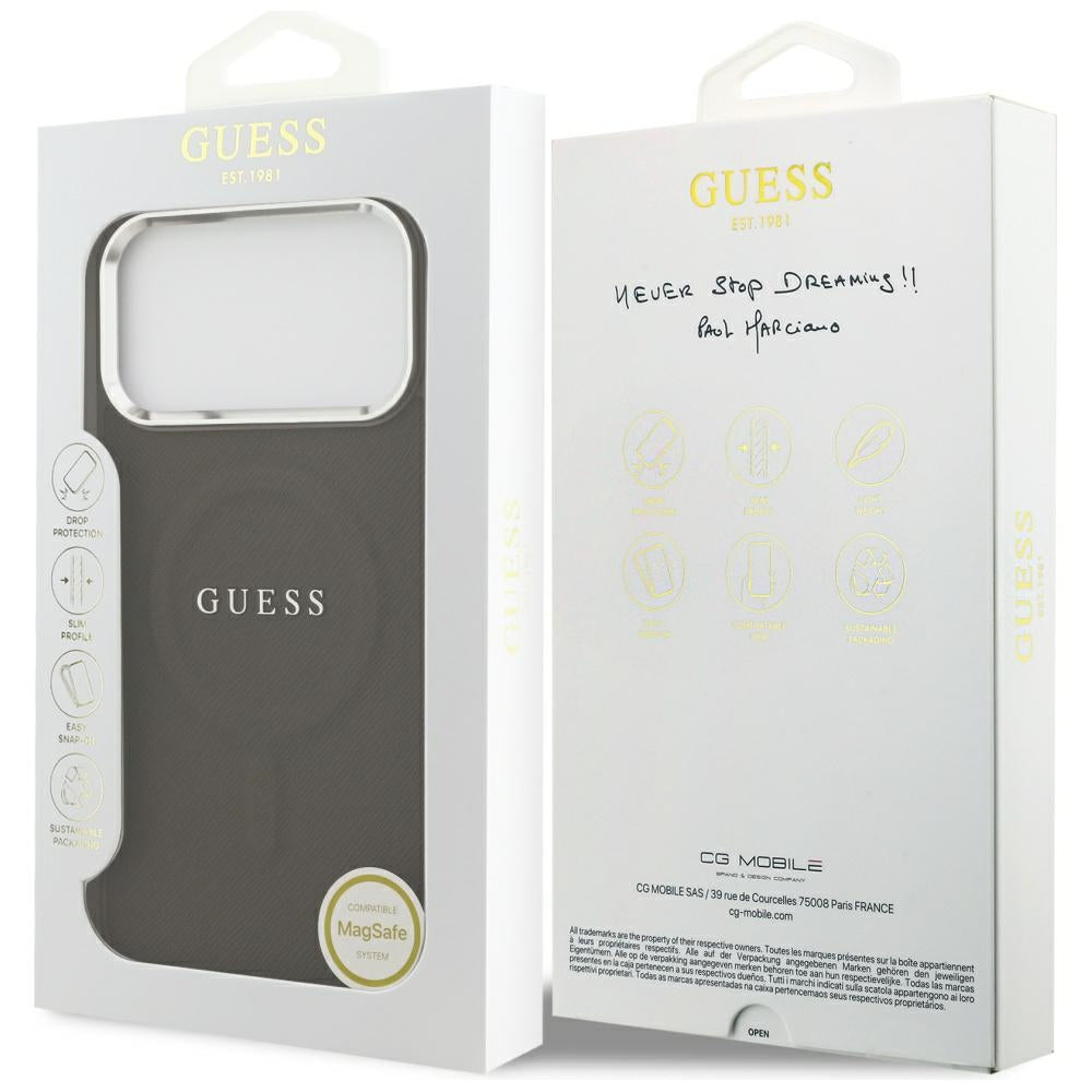 Futrola MagSafe za Apple iPhone 17 Pro Max, Guess, Classic Logo, Braon
