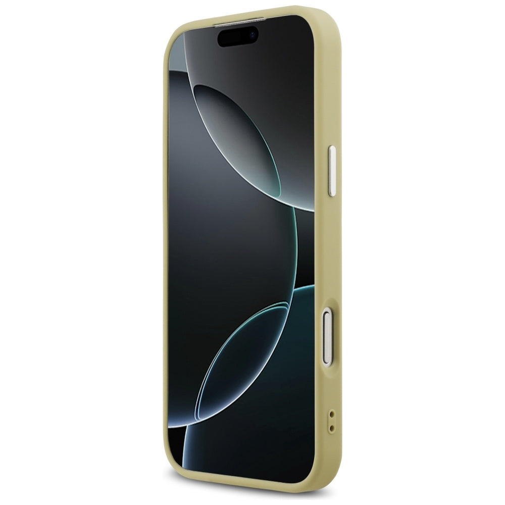 Husa MagSafe za Apple iPhone 17 Pro Max, Guess, Glitter Triangle Logo, Zlatna