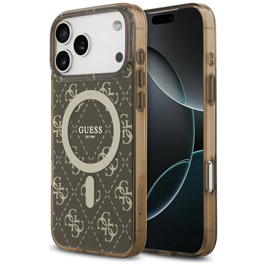 Futrola MagSafe za Apple iPhone 17 Pro Max, Guess, IML 4G Background, Braon