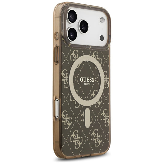 Futrola MagSafe za Apple iPhone 17 Pro Max, Guess, IML 4G Background, Braon
