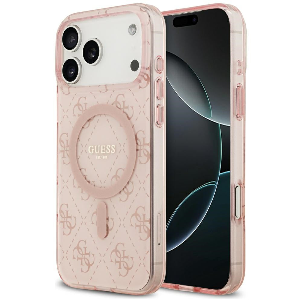 Futrola MagSafe za Apple iPhone 17 Pro Max, Guess, IML 4G Background, Roze