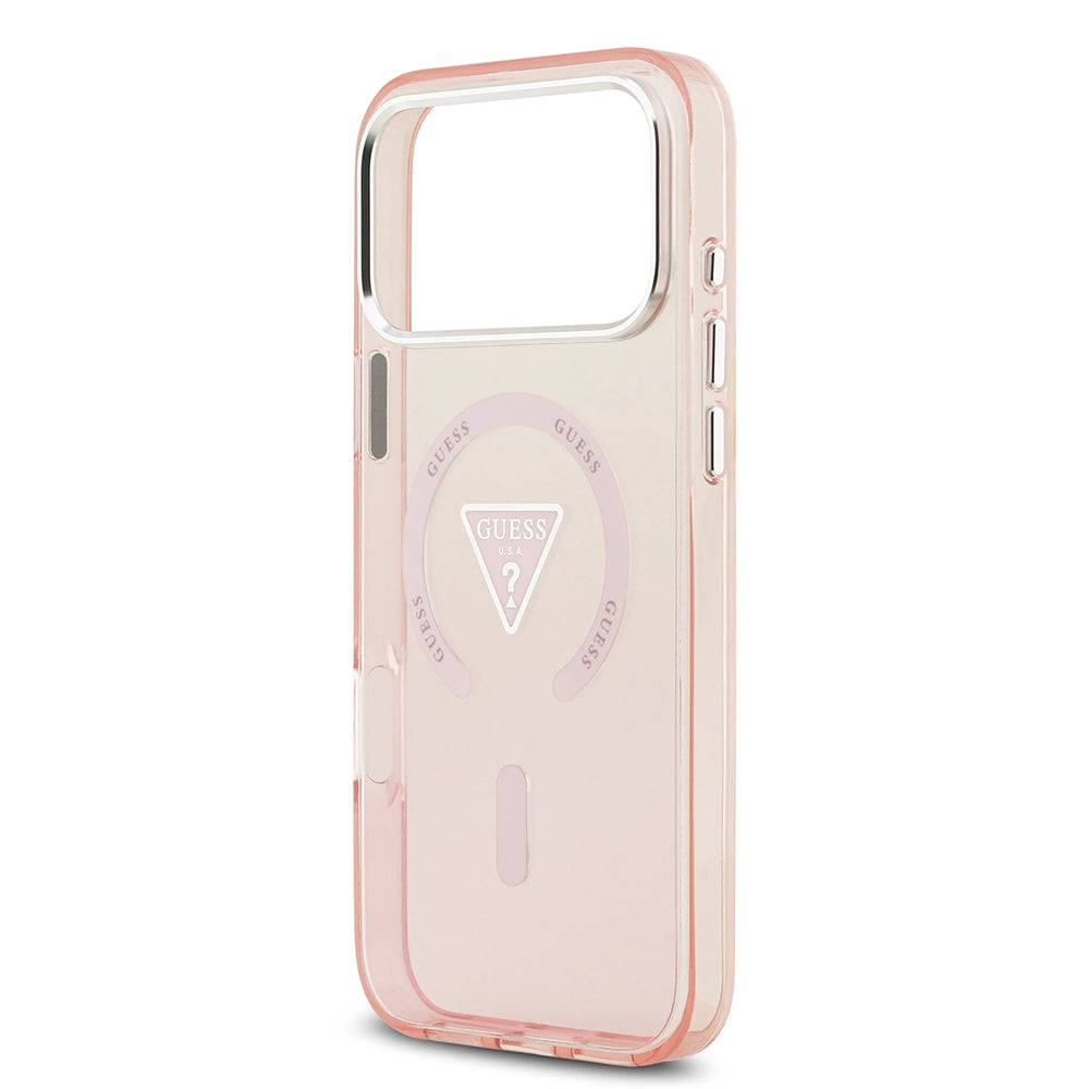 Futrola MagSafe za Apple iPhone 17 Pro Max, Guess, IML Gradient Triangle Logo, Roze