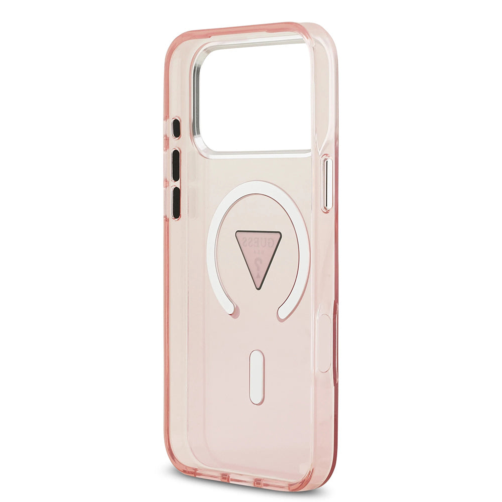 Futrola MagSafe za Apple iPhone 17 Pro Max, Guess, IML Gradient Triangle Logo, Roze