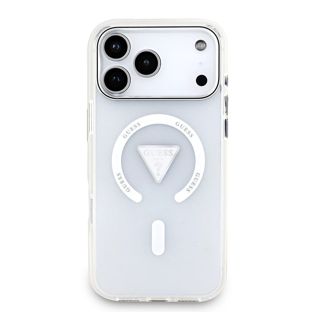 Futrola MagSafe za Apple iPhone 17 Pro Max, Guess, IML Gradient Triangle Logo, Transparentna