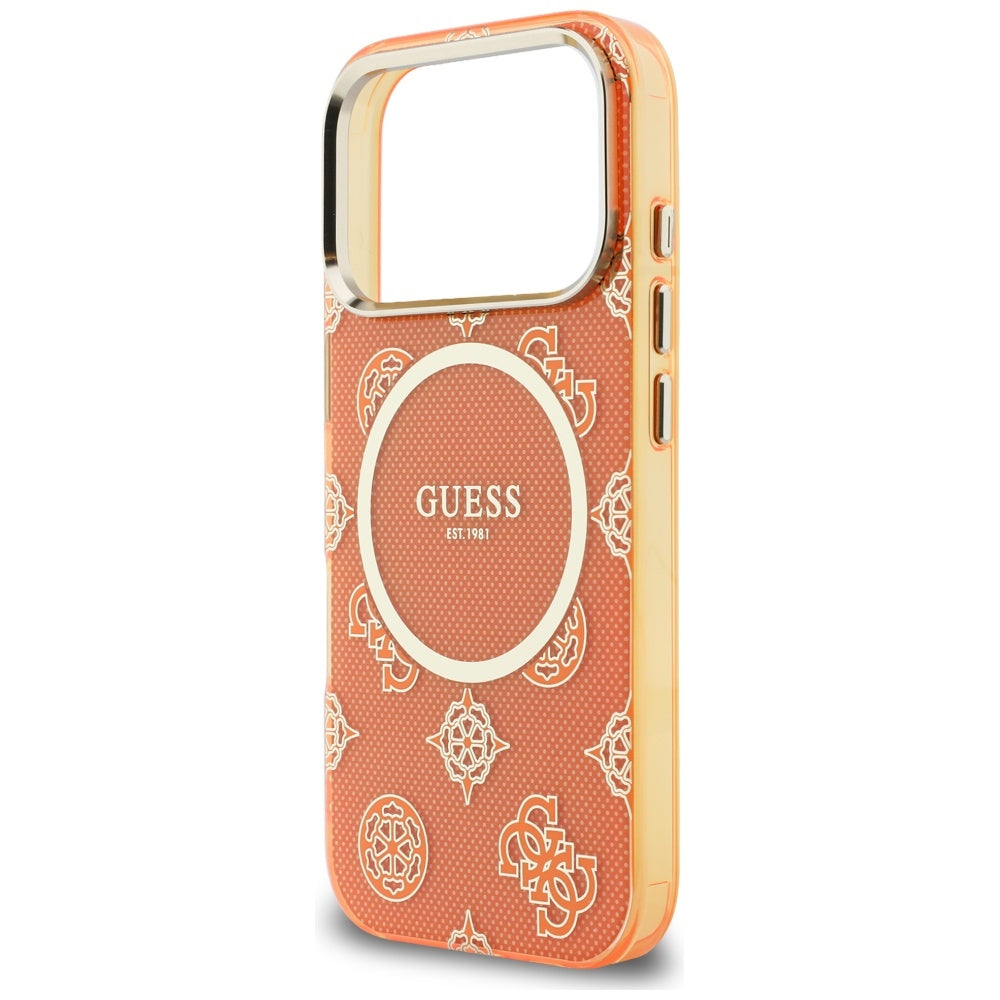 Futrola MagSafe za Apple iPhone 17 Pro Max, Guess, IML Peony Dot, Narandžasta