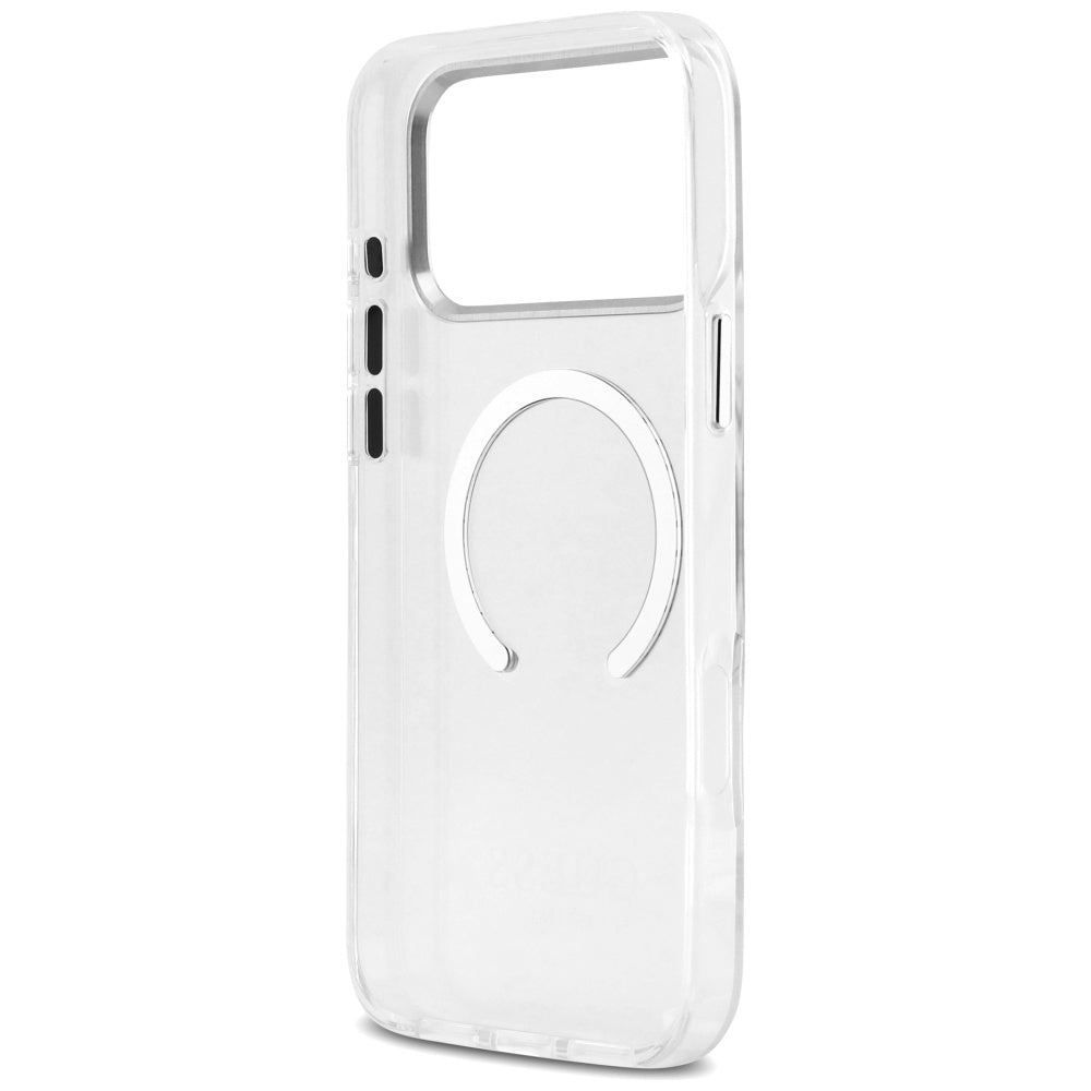 Futrola MagSafe za Apple iPhone 17 Pro Max, Guess, Metal Outline, Srebrna