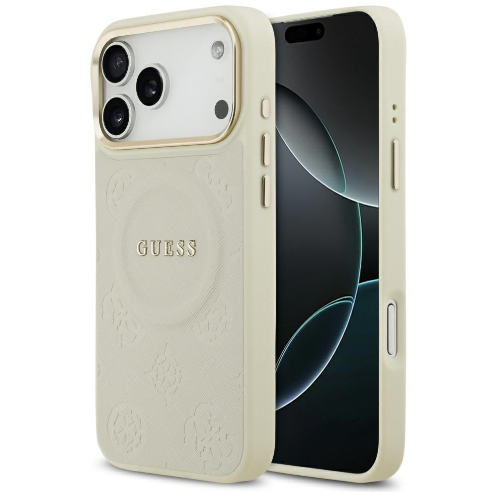 Futrola MagSafe za Apple iPhone 17 Pro Max, Guess, Peony Hot Stamp, Bež