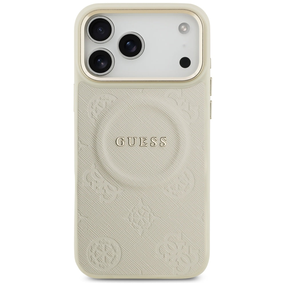 Futrola MagSafe za Apple iPhone 17 Pro Max, Guess, Peony Hot Stamp, Bež