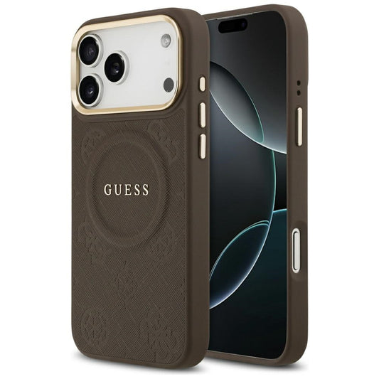 Futrola MagSafe za Apple iPhone 17 Pro Max, Guess, Peony Hot Stamp, Braon