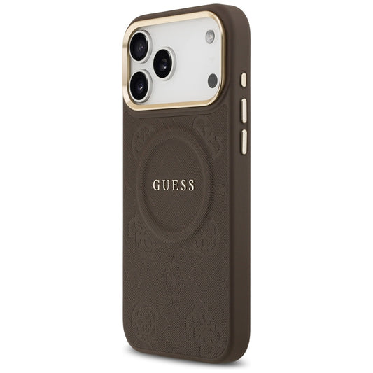 Futrola MagSafe za Apple iPhone 17 Pro Max, Guess, Peony Hot Stamp, Braon