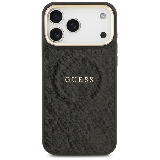 Husa MagSafe za Apple iPhone 17 Pro Max, Guess, Peony Hot Stamp, Crna