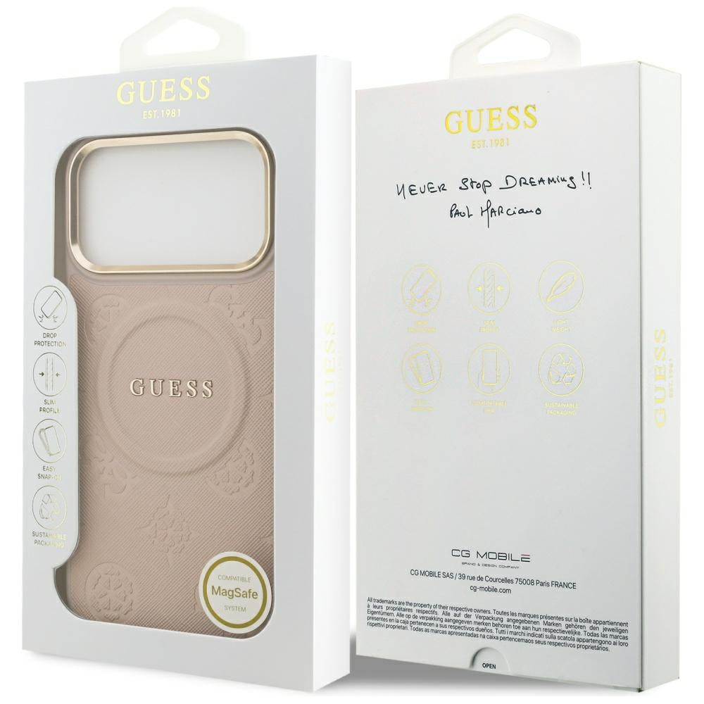 Futrola MagSafe za Apple iPhone 17 Pro Max, Guess, Peony Hot Stamp, Roze