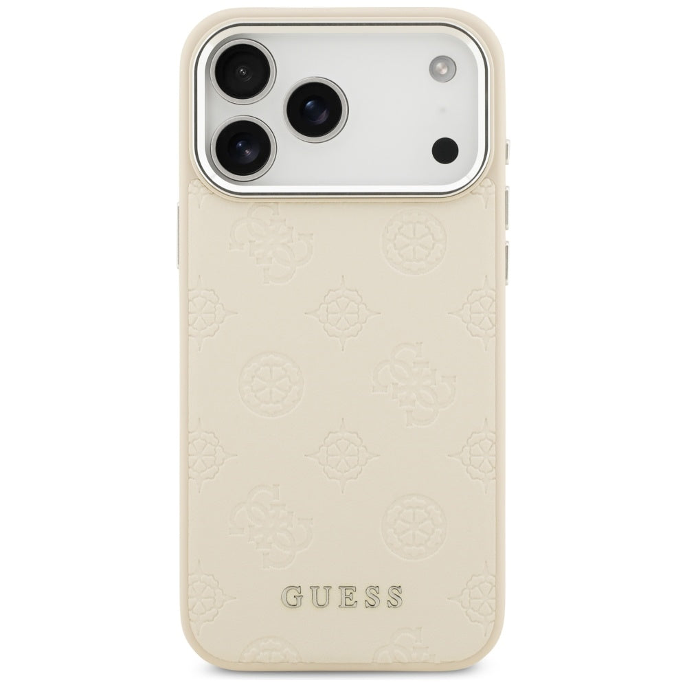 Futrola MagSafe za Apple iPhone 17 Pro Max, Guess, Peony Hot Stamp Script, Bež