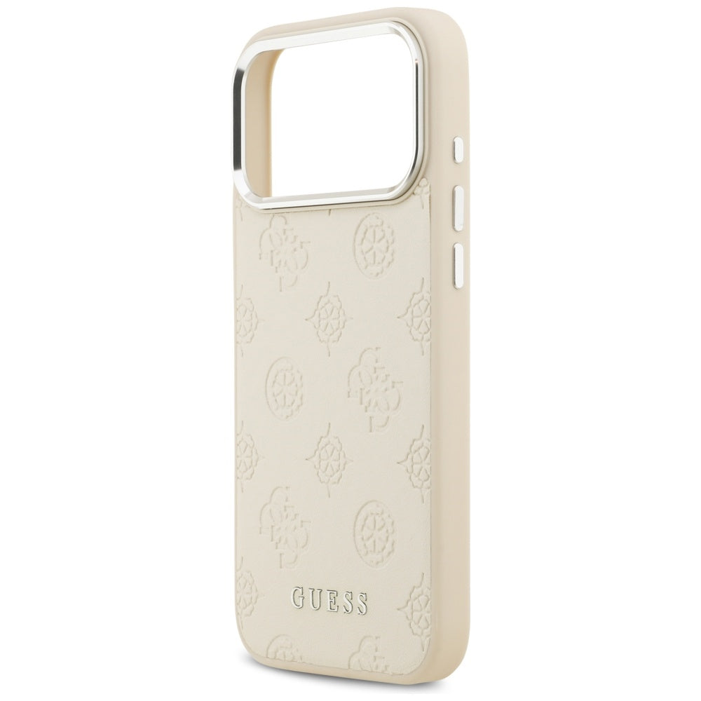 Futrola MagSafe za Apple iPhone 17 Pro Max, Guess, Peony Hot Stamp Script, Bež